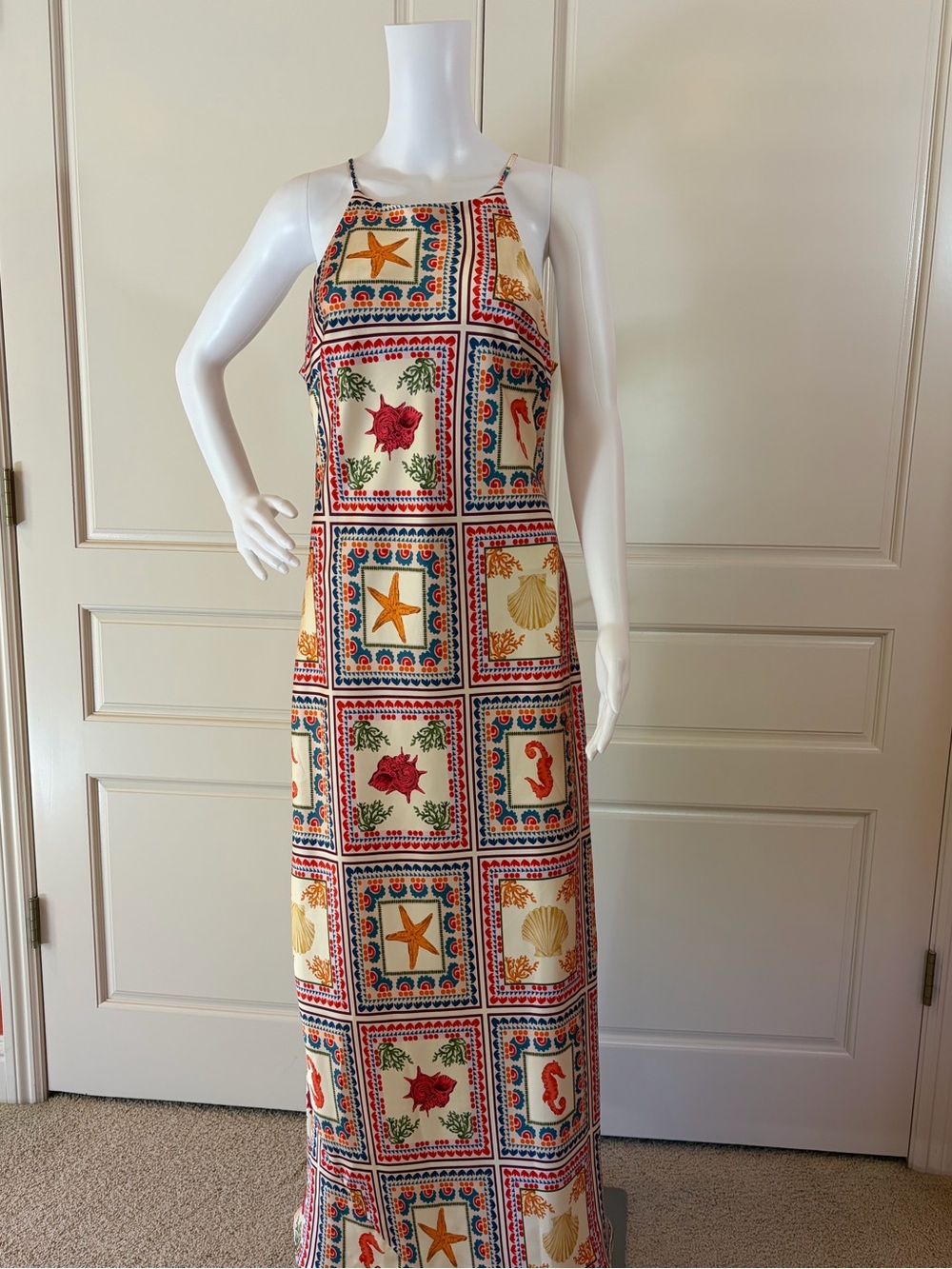 Anthropology Tropical Sea Life Print Long Dress